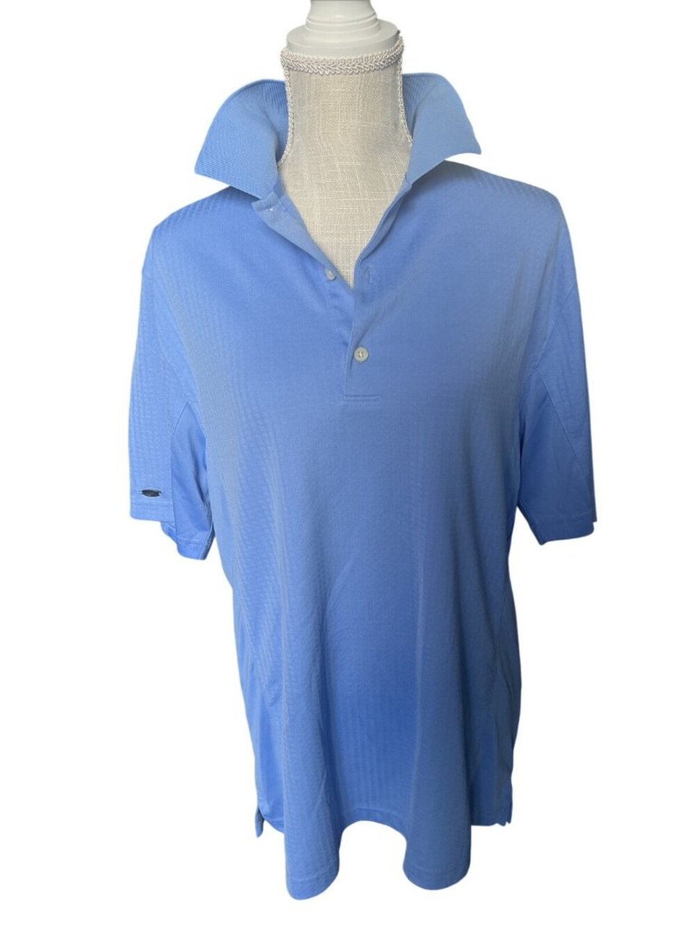 Greg Norman Mens Blue Performance Polo Shirt Golf Style Size M